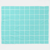 Grid Turquoise en Wit Fleece Deken (Voorkant (Horizontaal))
