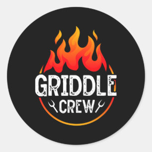 Griddle Grill Squad BBQ Team Barbecue Grill Ronde Sticker