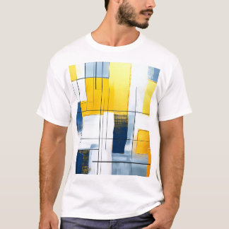 Gridlight Compositie — Stedelijke Blokken in Goud T-shirt