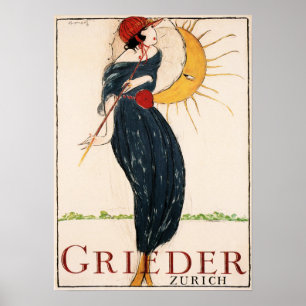 GRIEDER ZURICH door Charles Loupot Art Deco Poster
