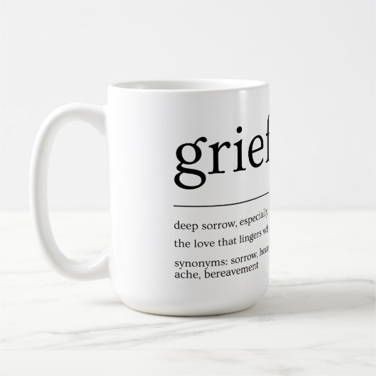 Grief Definition Mok – Minimalistisch rouwgeschenk (Links)