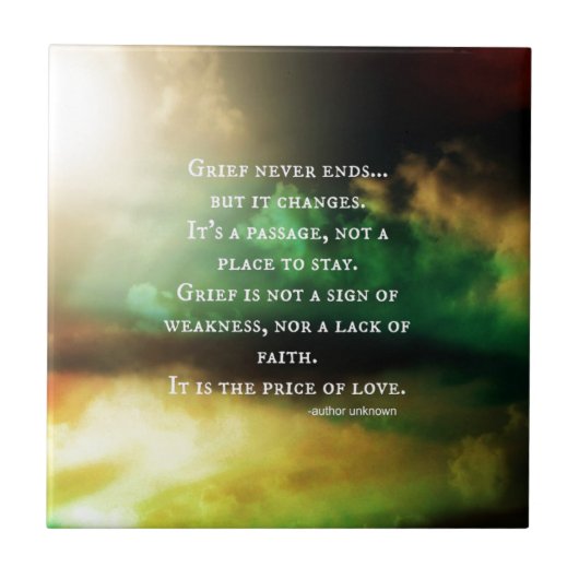 GRIEF eindigt nooit Tegeltje (Voorkant)