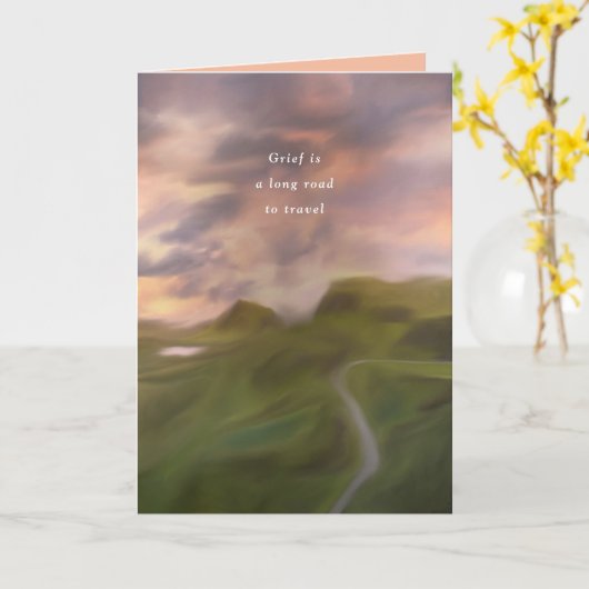 Grief is een lange weg sympathie kaart (Gele Bloem)