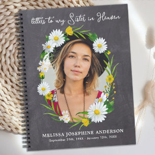Grief letters naar Heaven Sister Custom Photo Flor Notitieboek