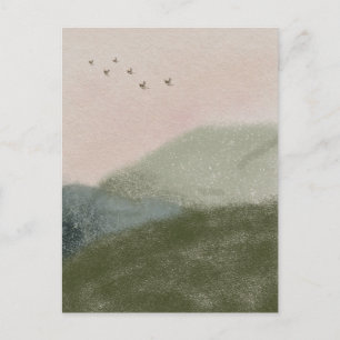 Grief Mourning Loss Flying Birds In Mountains Card Briefkaart