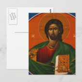 GRIEK ORTHODOX ICON JESUS CHRIST BRIEFKAART (Voorkant / Achterkant)