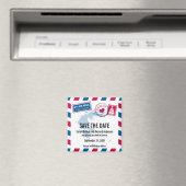 Griekenland Air Mail Bruiloft Save the Date Magneet (Insitu (Vaatwasser))