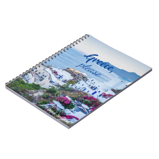 Griekenland alsjeblieft/Personalized/Santorini Lan Notitieboek (Linkerzijde)