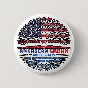 Griekenland - Amerikaanse Amerikaanse Amerikaanse Ronde Button 5,7 Cm