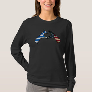 Griekenland Amerikaanse Vlag van de VS VS Grieks T-shirt