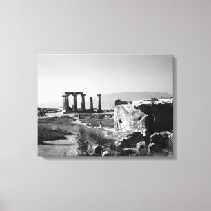 -Griekenland Ancient Corinth Apollo-tempel Canvas Afdruk