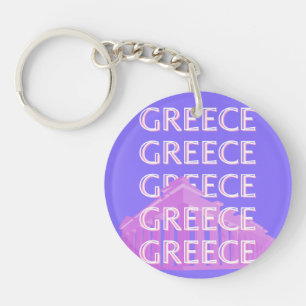 Griekenland, Athene Travel Art, Retro Travel Art Sleutelhanger