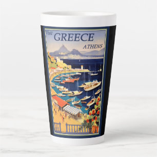 Griekenland Athens Travel Poster Latte Mok