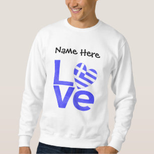 Griekenland Blauw LOVE Hart Vlag Gepersonaliseerd Trui