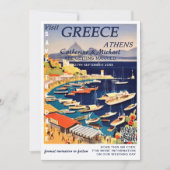 Griekenland Bruiloft Reizen Poster Stijl QR-code Save The Date (Voorkant)