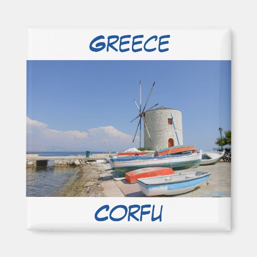 Griekenland Corfu Magnet Magneet (Voorkant)