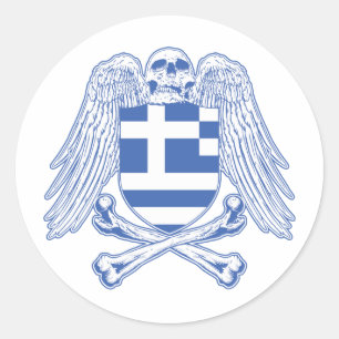 Griekenland Crossbones Ronde Sticker