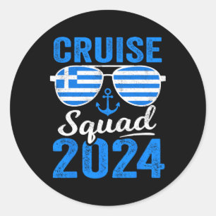 Griekenland Cruise Squad 2025 Overeenkomen Familie Ronde Sticker