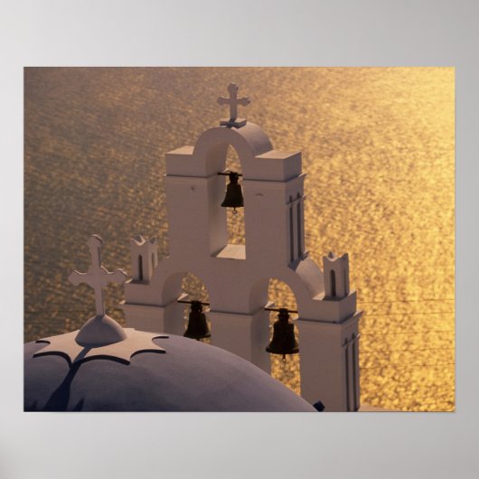 Griekenland, Cycladen, Santorini, Thira, Poster (Voorkant)