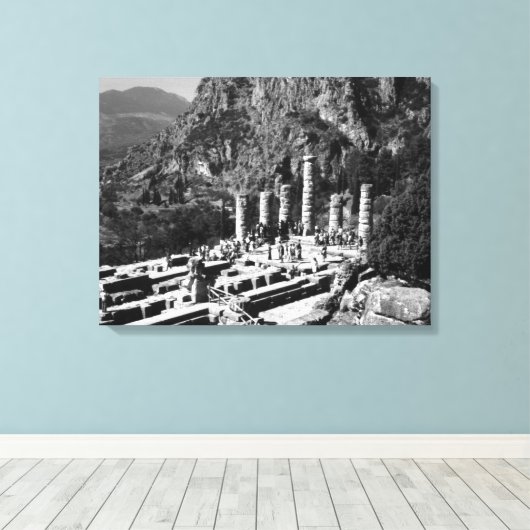 Griekenland Delphi Apollo Temple Canvas Afdruk (Insitu (Houten vloer))