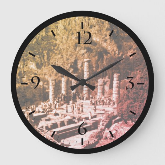  Griekenland Delphi Apollo Temple Watch Large CL Grote Klok (Voorkant)