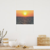 Griekenland, Egeïsche Zee, zonsondergang Poster (Keuken)