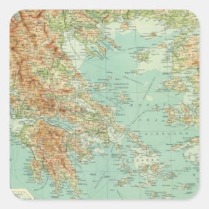 Griekenland en de Egeïsche Zee Vierkante Sticker