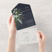 Griekenland en Gold Leaf | Donkere zeegang en stuu All In One Uitnodiging (Afscheurbaar)