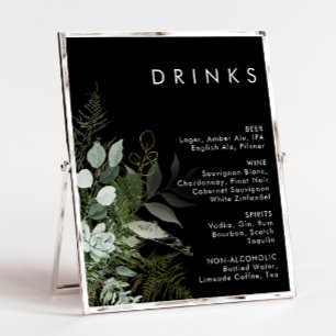 Griekenland en Gold Leaf Menu Drinken voor het z Poster