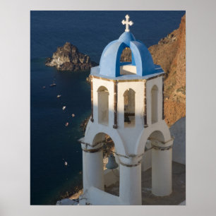 Griekenland en Grieks eiland Santorini stad Oia 2 Poster