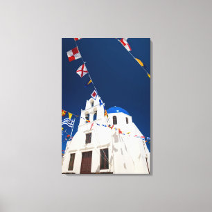 Griekenland en Grieks eiland Santorini stad Oia 4 Canvas Afdruk