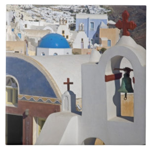 Griekenland en Grieks eiland Santorini stad Oia 5 Tegeltje