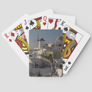 Griekenland en Grieks eiland Santorini stad Oia Pokerkaarten
