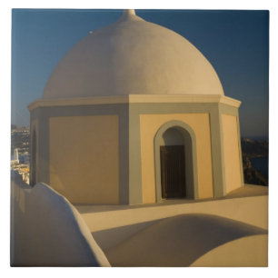 Griekenland en Grieks eiland van Santorini stad va Tegeltje