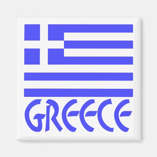 Griekenland en Griekse vlag Magneet (Voorkant)