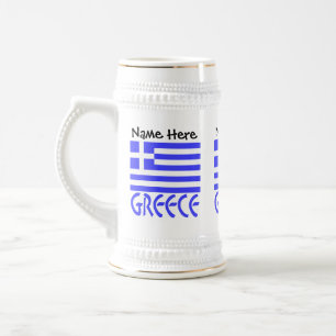 Griekenland en Griekse vlag met uw naam Bierpul