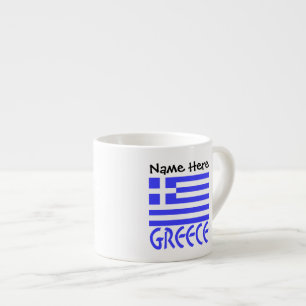 Griekenland en Griekse vlag met uw naam Espresso Kop