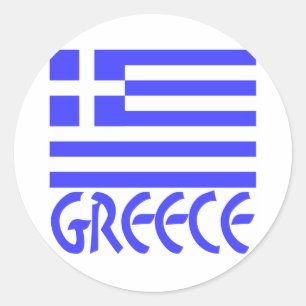 Griekenland en Griekse vlag Ronde Sticker