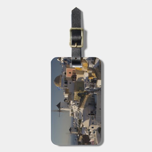 Griekenland en het Griekse eiland Santorini, stad  Bagagelabel (Voorkant verticaal)