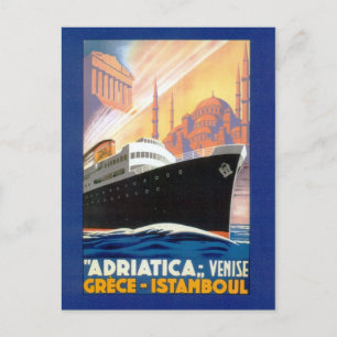 Griekenland en Istanbul Ocean Liner Travel Briefkaart