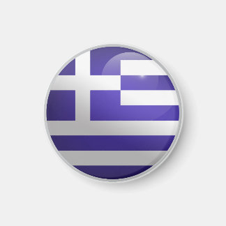 Griekenland Glanzende Cirkel Vlag Magneet