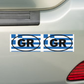 Griekenland GR Europees ovaal Bumpersticker (Op auto)