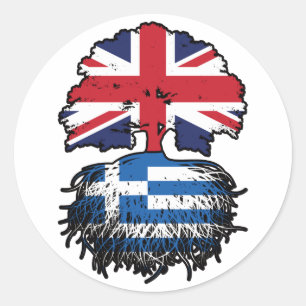 Griekenland Griekenland Griekenland Verenigd Konin Ronde Sticker