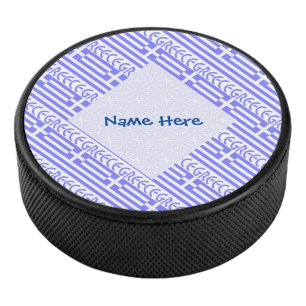 Griekenland Griekse vlag betegelde blauwe personal Hockey Puck