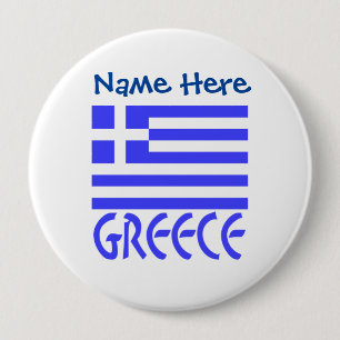 Griekenland Griekse Vlag Blauw Personalisatie Ronde Button 4,0 Cm