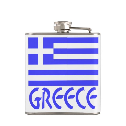 Griekenland Griekse vlag Blauwe Personalisatie Heupfles (Achterkant)