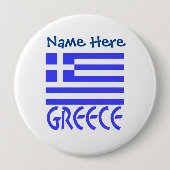 Griekenland Griekse vlag Blauwe Personalisatie Ronde Button 4,0 Cm (Voorkant)