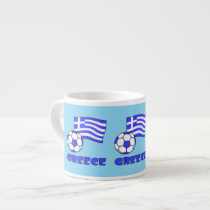 Griekenland Griekse vlag met voetbal blauw achterg Espresso Kop