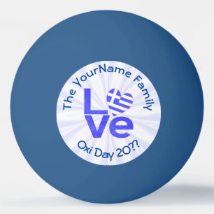 Griekenland Hart Vlag Blauw LIEFDE Gepersonaliseer Pingpongballen