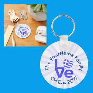 Griekenland Hart Vlag Blauw LIEFDE Gepersonaliseer Sleutelhanger